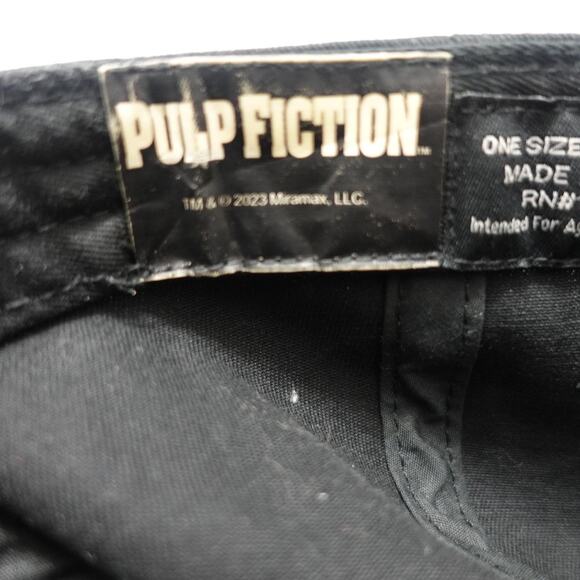 Pulp Fiction Hat Cap Snap Back One Size Black Orange Embroidered Movie 90s Logo - Picture 3 of 5